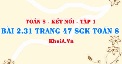 Bài 2.31 trang 47 SGK Toán 8 tập 1 Kết nối tri thức